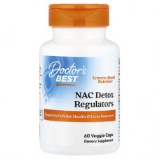 Doctor's Best, N-ацетилцистеїн (NAC) для регуляції процесу детоксикації, 60 рослинних капсул