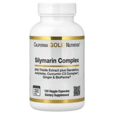 California Gold Nutrition, силімариновий комплекс, екстракт розторопші, кульбаба, артишок, куркумін Curcumin C3 Complex®, імбир і BioPerine®, 120 вегетаріанських капсул