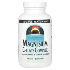 Source Naturals, комплекс хелату магнію, 100 мг, 250 таблеток