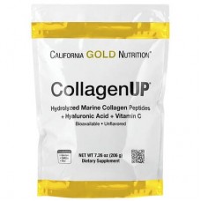 California Gold Nutrition, CollagenUP®, пептиди гідролізованого морського колагену з гіалуроновою кислотою та вітаміном C, без добавок, 206 г (7,26 унції)