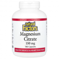 Natural Factors, цитрат магнію, 150 мг, 360 капсул