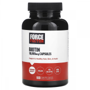 Force Factor, біотин, 10 000 мкг, 100 рослинних капсул