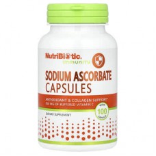 NutriBiotic, Immunity, аскорбат натрію, 100 рослинних капсул